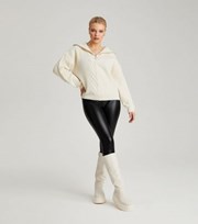 Urban Bliss Cream Cable Knit Zip Jumper